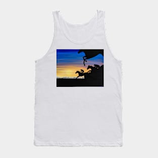 Newmarket Race Horses at Sunrise Painting Tank Top